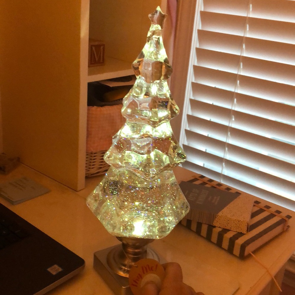 Light up glitter Christmas tree decoration